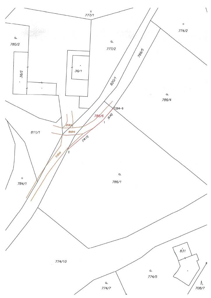 Prodej stavebního pozemku 2283 m² Kamenice - Těptín